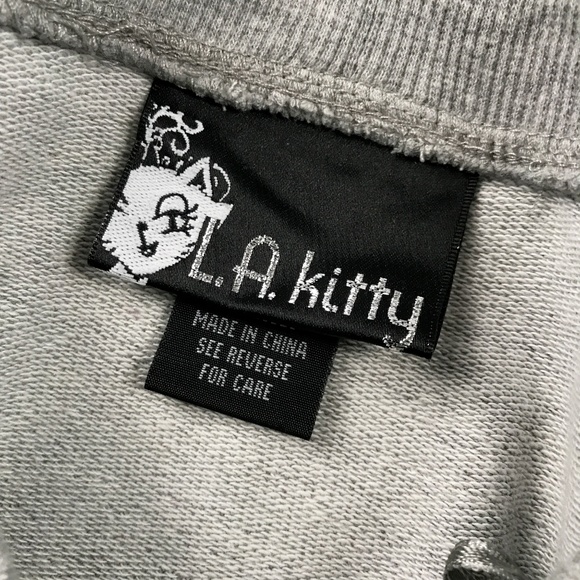 L.A. Kitty Pullover Sweatshirt Gray & Light Blue - Picture 5 of 8